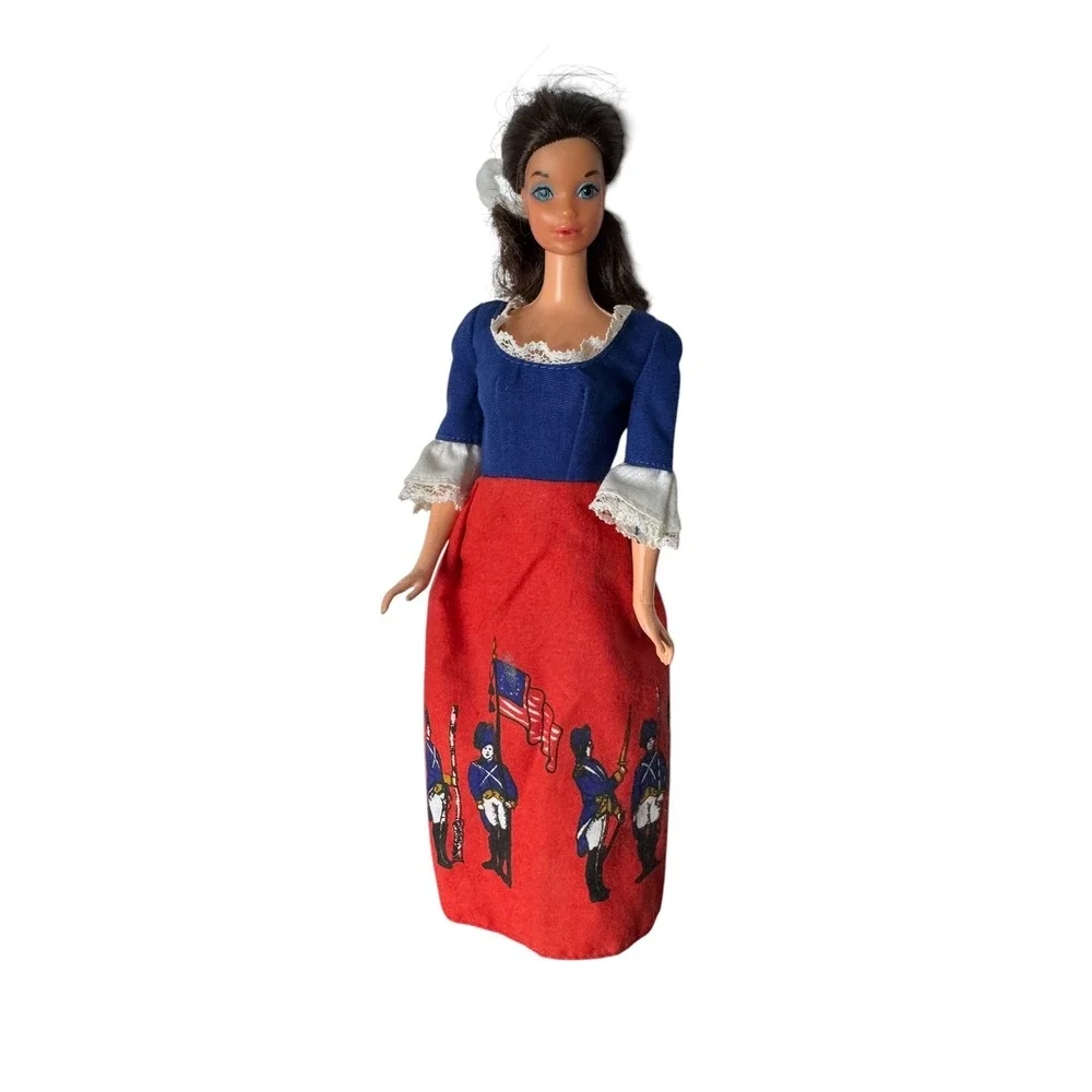 Vintage Mattel Barbie Doll 1966 Body Bicentennial Patriotic Soldier Dress Taiwan